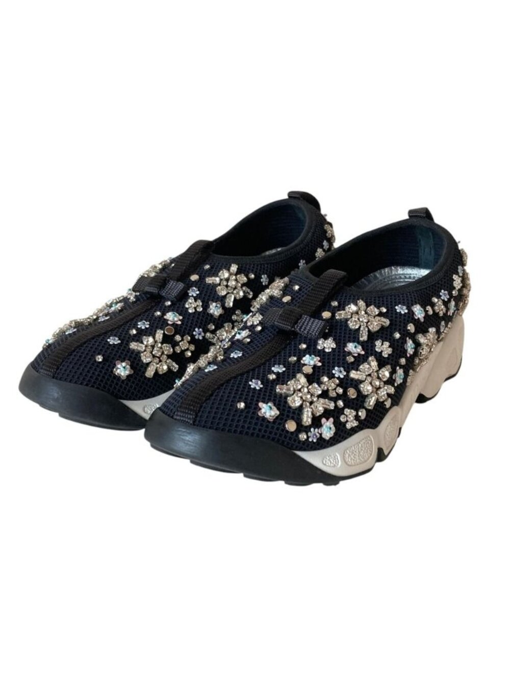Dior Crystal Embroidery Mesh Sneakers Black